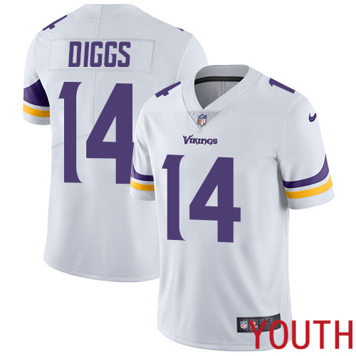 Minnesota Vikings #14 Limited Stefon Diggs White Nike NFL Road Youth Jersey Vapor Untouchable